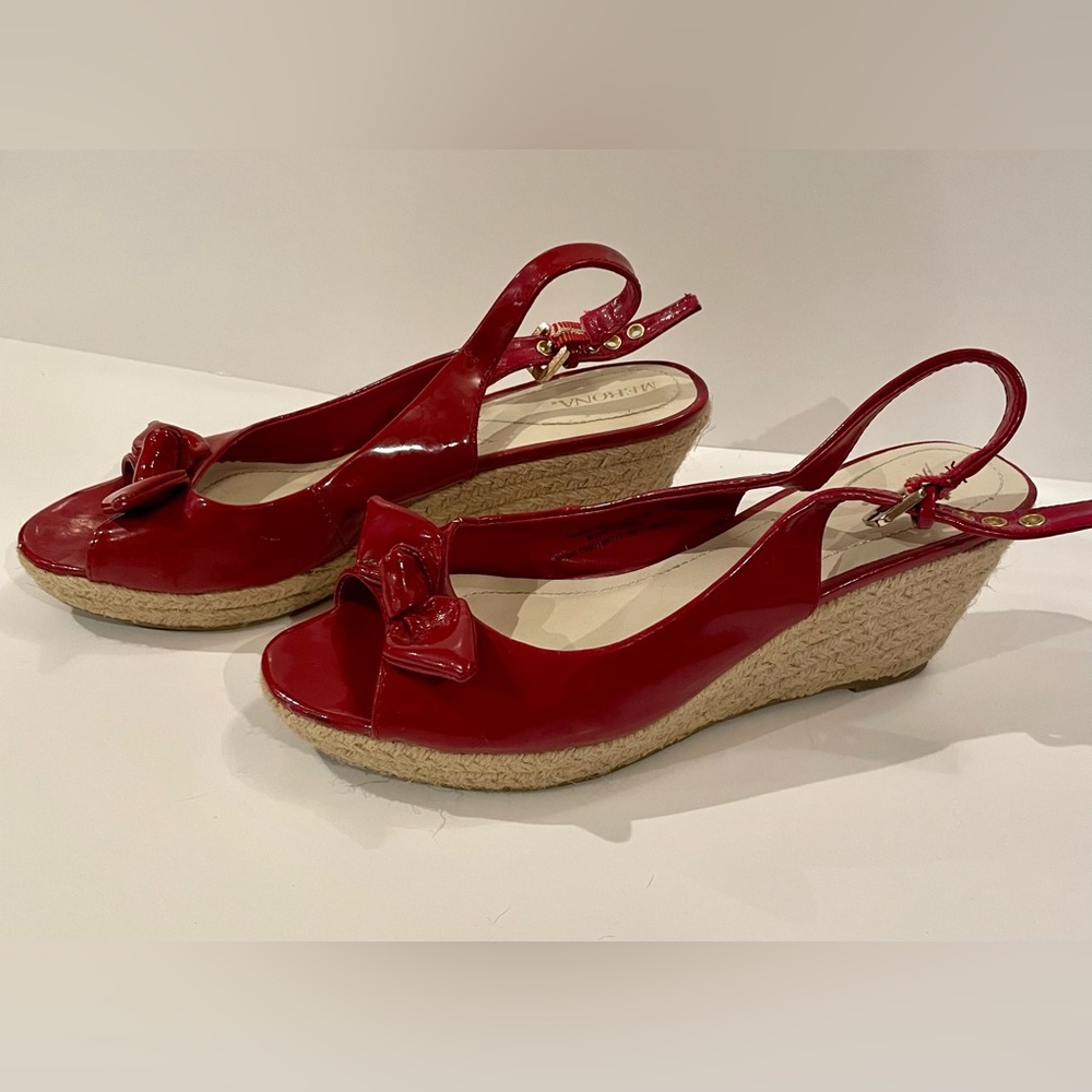 Red Merona Women's Open Toe Wedge Sz 8